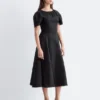 Flared Linen Midi Dress