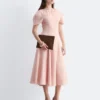 Flared Linen Midi Dress