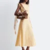 Flared Linen Midi Dress