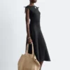 Flared Linen Midi Dress