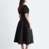 Flared Linen Midi Dress
