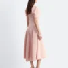 Flared Linen Midi Dress