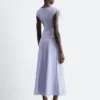 Flared Linen Midi Dress