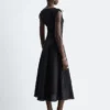 Flared Linen Midi Dress