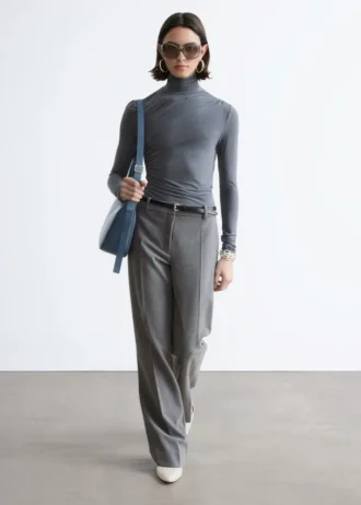 Flared Press-Crease Trousers
