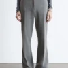 Flared Press-Crease Trousers