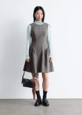Flared Wool Mini Dress