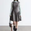 Flared Wool Mini Dress