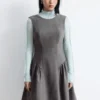 Flared Wool Mini Dress