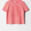 Floral-Appliqué T-Shirt