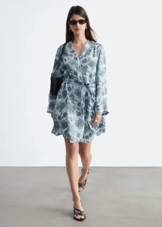 Floral Wrap Mini Dress