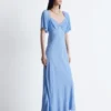 Flutter-Sleeve Midi Dress