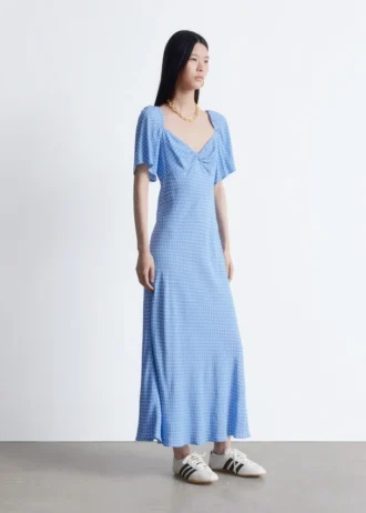 Flutter-Sleeve Midi Dress