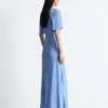 Flutter-Sleeve Midi Dress