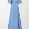 Flutter-Sleeve Midi Dress