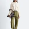 Folded Stand-Collar Blouse