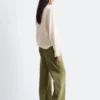 Folded Stand-Collar Blouse