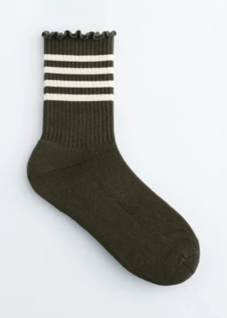 Frill-Trim Striped Socks