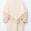 Fringed Shawl Wool Coat