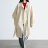 Fringed Shawl Wool Coat