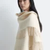 Fringed Shawl Wool Coat
