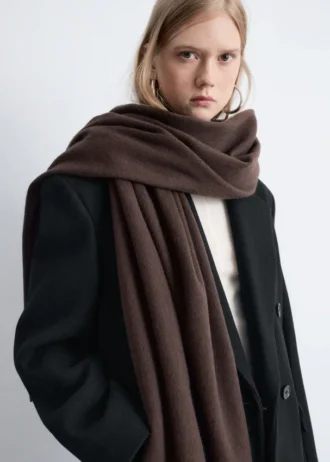 Fringed Wool Blanket Scarf