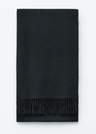 Fringed Wool Blanket Scarf