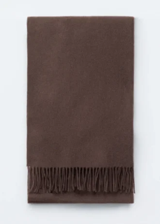 Fringed Wool Blanket Scarf