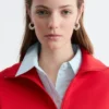 Funnel-Neck Zip-Up Sweatshirt
