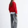 Funnel-Neck Zip-Up Sweatshirt