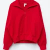 Funnel-Neck Zip-Up Sweatshirt