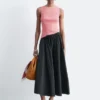 Gathered A-line Maxi Skirt