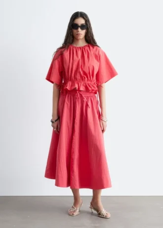 Gathered A-line Maxi Skirt