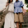 Gathered A-line Maxi Skirt