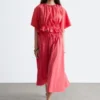 Gathered A-line Maxi Skirt