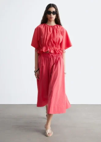 Gathered A-line Maxi Skirt