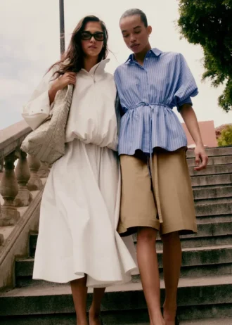 Gathered A-line Maxi Skirt