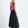 Gathered A-line Maxi Skirt