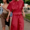Gathered A-line Maxi Skirt