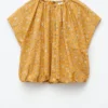Gathered Cotton Blouse
