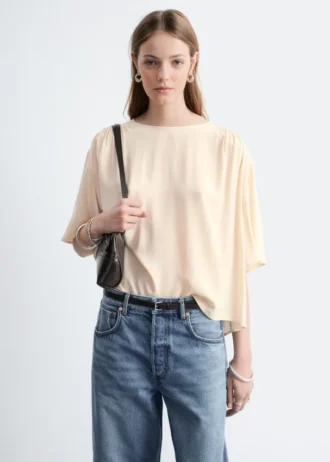 Gathered Crepe Blouse