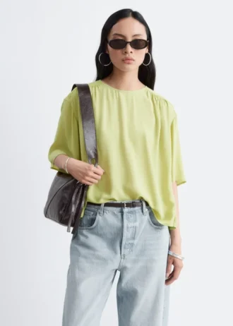 Gathered Crepe Blouse