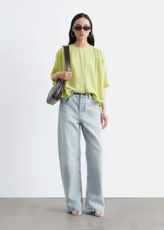 Gathered Crepe Blouse
