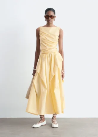 Gathered Midi Skirt