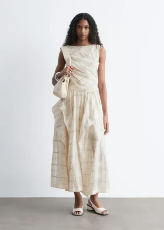 Gathered Midi Skirt
