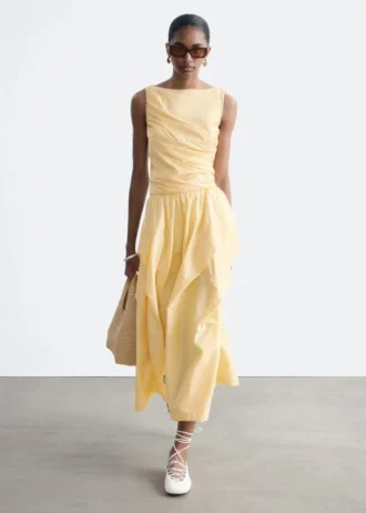 Gathered Midi Skirt