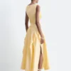 Gathered Midi Skirt