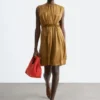 Gathered Silk Mini Dress