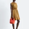 Gathered Silk Mini Dress