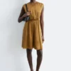 Gathered Silk Mini Dress